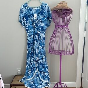Blue Floral Maxi Dress